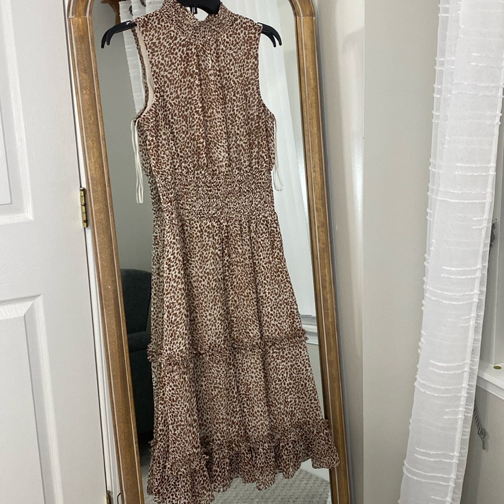 Leopard print long dress petite